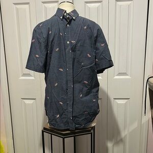 Men's Navy Blue Shirt with Watermelon Print